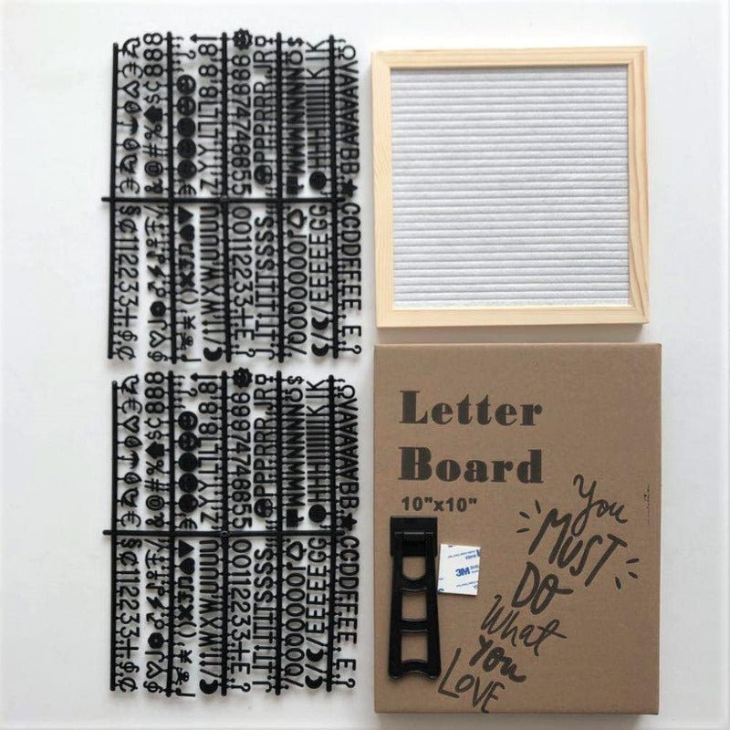 Felt Letterboard Wooden Frame Wall Message Cork Board Home Office Decor