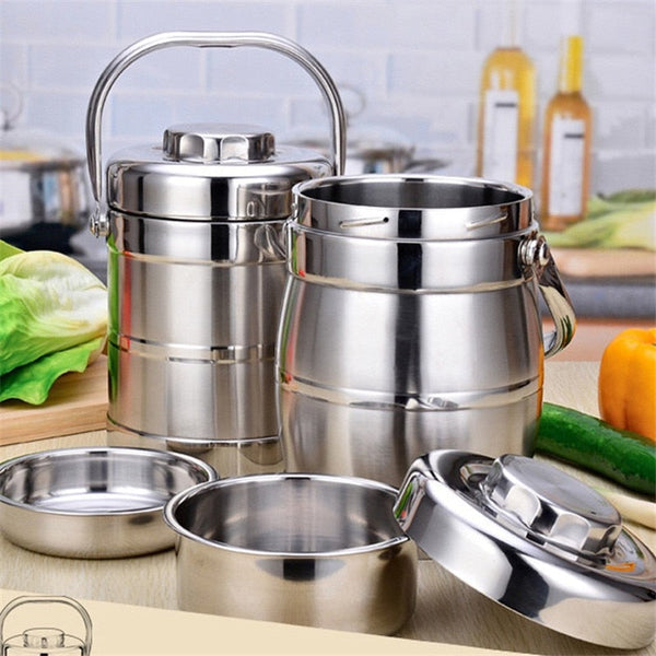 Large Capacity Insulated Lunch Box Stainless Steel Thermal Food Container Bento Lunchboxes
