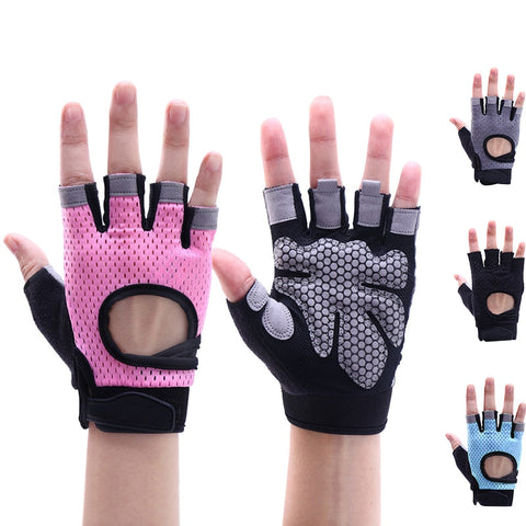 Half Finger Non Slip Breathable Fitness Weight Lifting Gloves Women Gloves Straps & Hooks