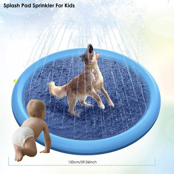150Cm Blue Water Sprinkler Outdoor Play Mat For Kids Dogs And At Heart