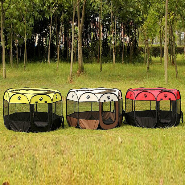 Octagonal Folding Pet Tent Dog House Indoor Playpen Fences & Pens
