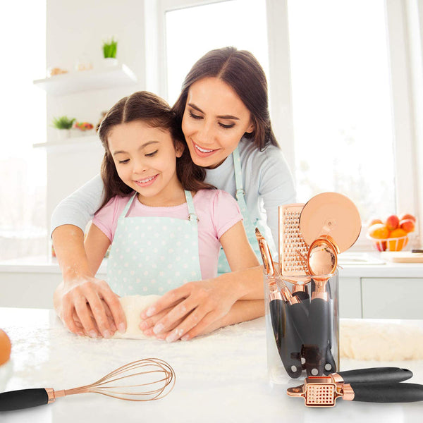 7Pcs Soft Touch Rose Gold Kitchen Utensils Set Cooking Utensils