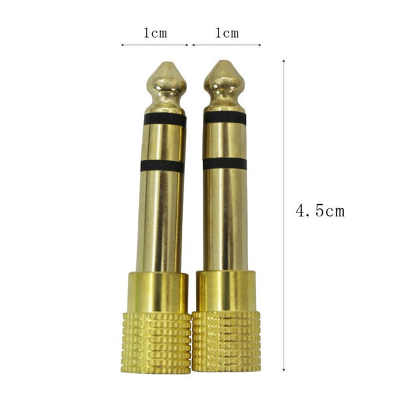 Intercoms Doorbells 6.35 To 3.5 Jack Stereo Connect Converter For Headphone Microphone Connector Gold Audio Cables & Adapters