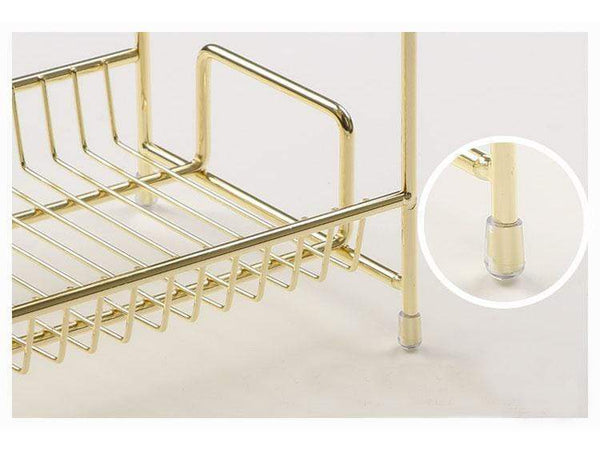 Gold Glow Storage Rack Two Level Bathroom Toiletries Shelf