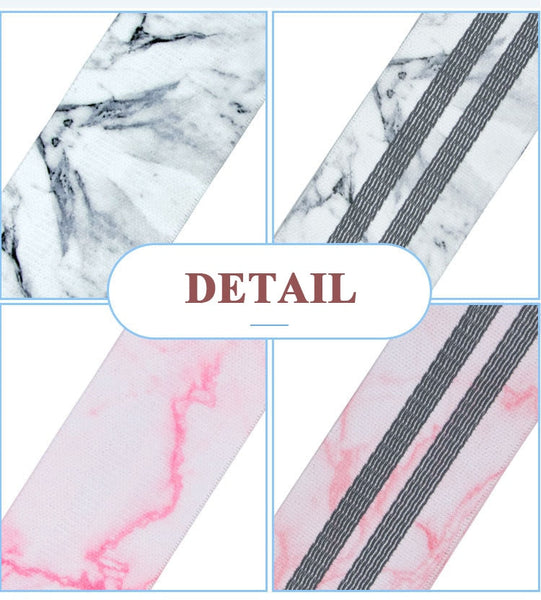 3Pcs Set Marble Pattern Resistance Booty Bands Home Fitness Workout Resistance Trainers