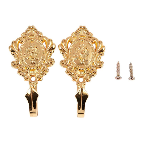 2Pcs/Set Alloy Drapery Curtain Wall Hook Tieback Rose Pattern Accessories Other Curtains & Accessories