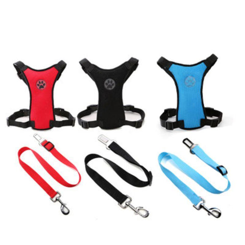 Adjustable Dog Harness With Seat Belt Strap