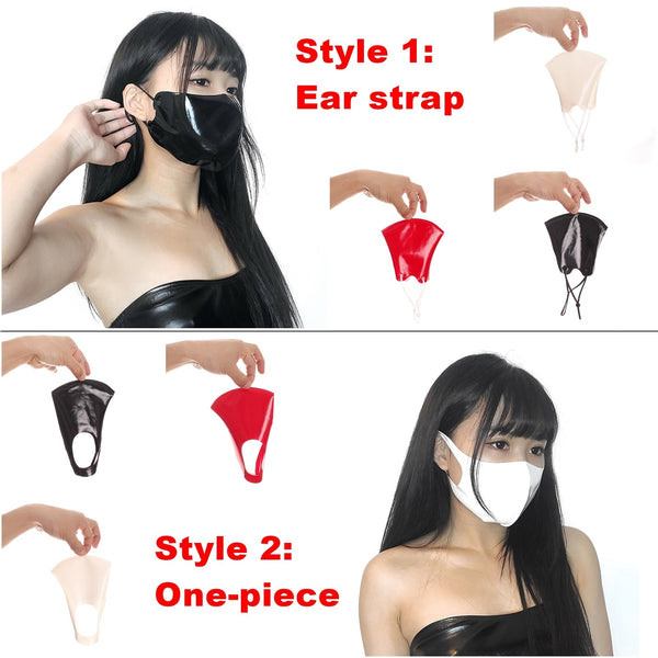 Shiny 3D Pu Leather Face Mask Fetish Clothing Accessories