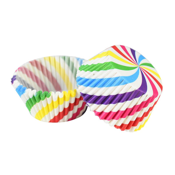 100Pcs Rainbow Muffin Cupcake Paper Cups Liner Baking Decorating Tools Party Baking Cups & Cases