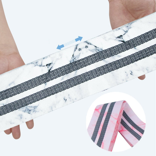 3Pcs Set Marble Pattern Resistance Booty Bands Home Fitness Workout Resistance Trainers