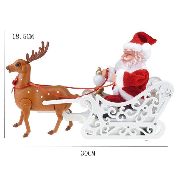Moving Musical Reindeer And Santa In Sleigh Or Chimney Christmas Toy Seasonal Decorations