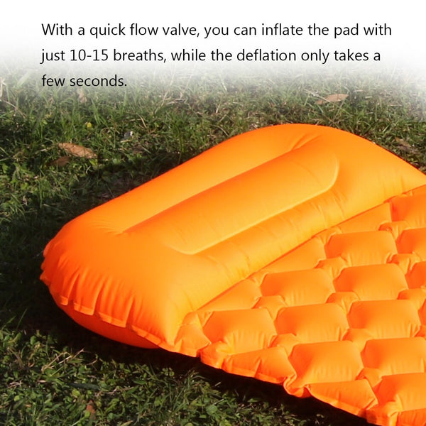 Inflatable Sleeping Pad Thickening Camping Mat Orange Sleeping Mats