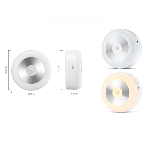 Intelligent Sensor Lamp Simple 6 Led Small Night Light White Warm