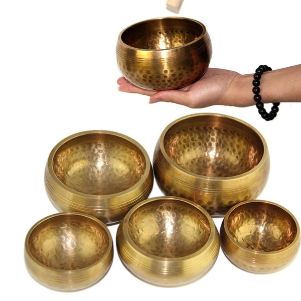 Singing Bowls 5Pcs Set Handcrafted Tibetan Meditation Calm Soothe Effect