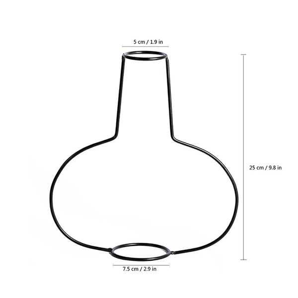 Nordic Black Iron Outline Vase Flower Plant Holder Vases