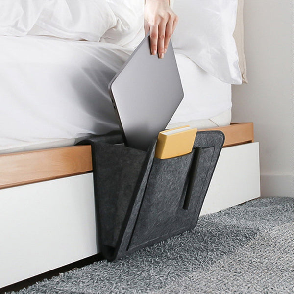 Felt Bedside Couch Storage Bag Pouch Home Organiser Pockets