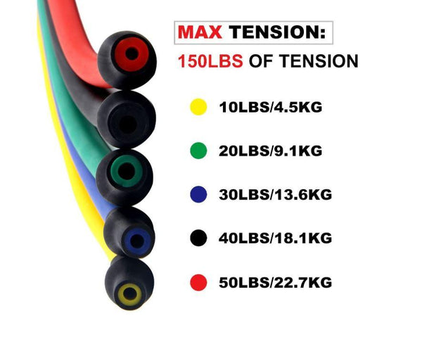 11Pcs Latex Resistance Bands Set Pull Rope Fitness Exercise Training Yoga Gym Resistance Trainers