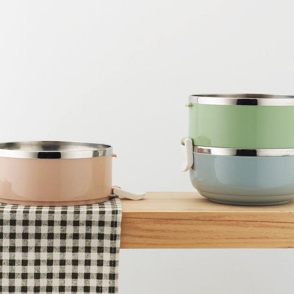 2/3/4 Layers Stainless Steel Thermal Lunch Boxes Portable Food Container Lunchboxes