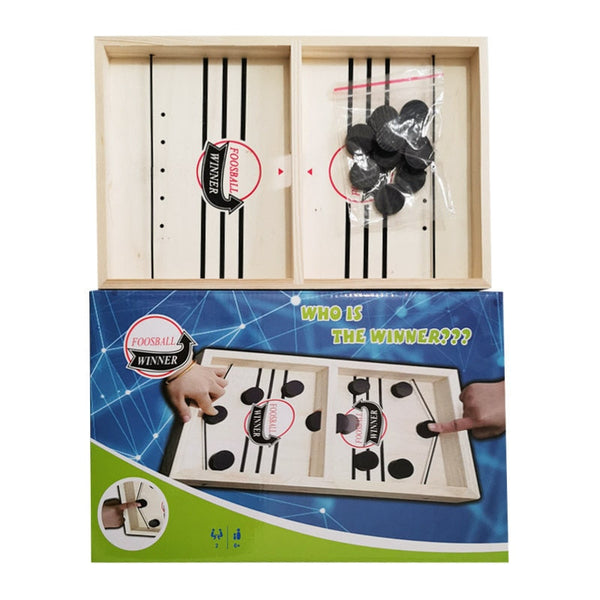 Wooden Sling Puck Tabletop Board Game Family Party Games