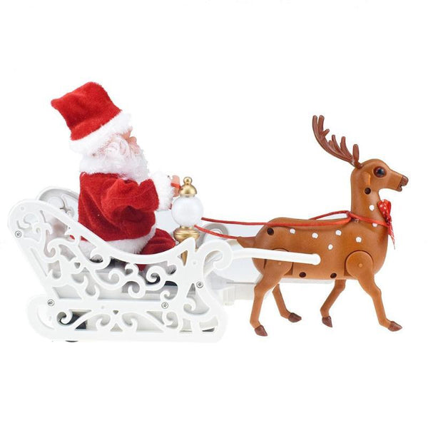Moving Musical Reindeer And Santa In Sleigh Or Chimney Christmas Toy Seasonal Decorations