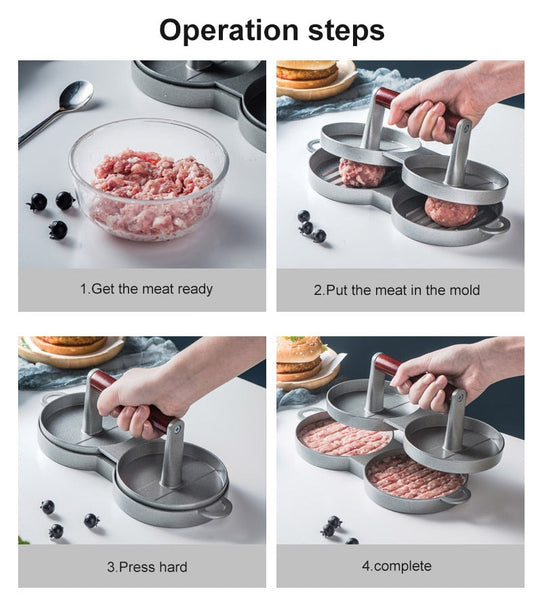 Round Burger Press Meat Beef Barbecue Hamburger Patty Mould Burger Presses