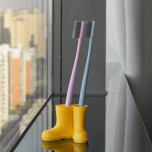 Cute Mini Silicone Gumboots Toothbrush Holder Bathroom Accessories Tumblers & Toothbrush Holders