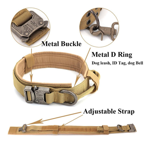 Military Tactical With Handle Dog Collars