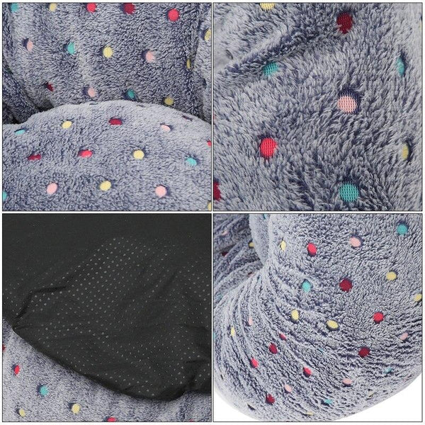 Colourful Dots Embroidered Soft Round Dog Bed Pet Nest Pet Beds