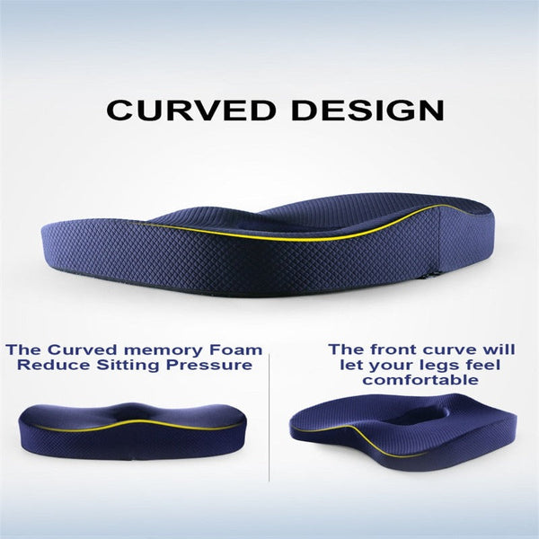 Memory Foam Seat Cushion Orthopedic Pillow Office Chair Waist Back Support Seat & Posture Cushions