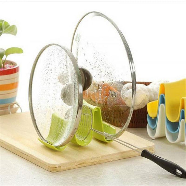 Plastic Kitchen Wave Shape Pot Pan Cover Lid Shell Stand Holder Racks Ladle Spoon Storage Cooking Tools