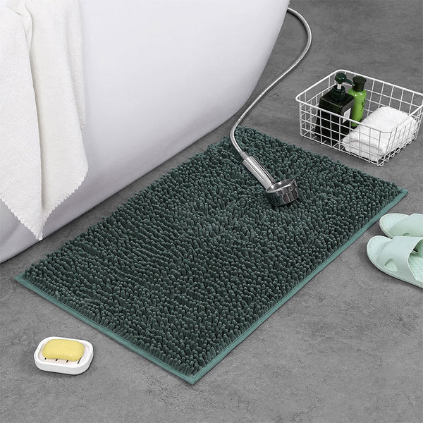 Soft Shaggy Chenille Solid Colour Non Slip Bath Mat Bath Mats Rugs & Toilet Covers