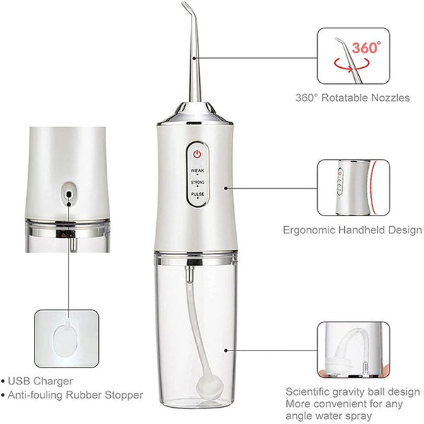 220Ml Rechargeable 3 Modes Oral Irrigator Water Flosser Air & Water Flossers