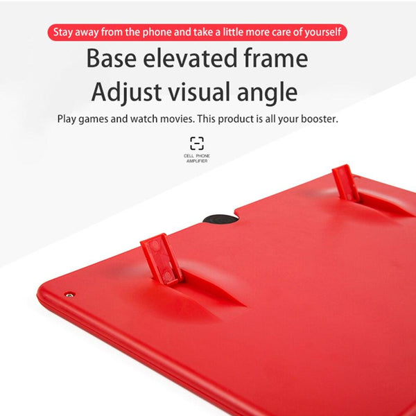 Red 12 Inch Mobile Phone Screen Magnifier Amplifier Folding Design Mounts & Holders