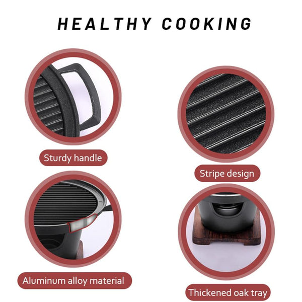 Portable Mini Bbq Japanese Grill Non Stick Stove Plate Korean Barbeque Barbecues Grills & Smokers