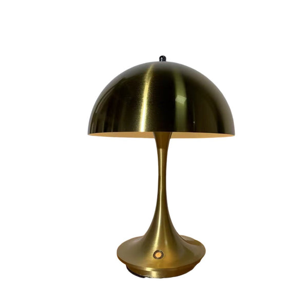 Luxury Gold Mushroom Lamp Wireless Rechargeable Table Accent For Decor Lamps