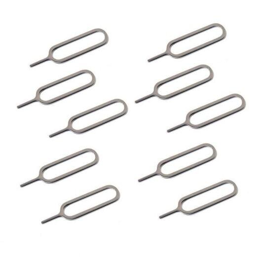 Mobile Phone 10Pcs Universal Metal Sim Needle Tray Holder Card Eject Pin Silver Other Mobile Accessories