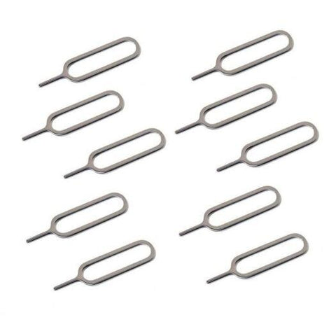 Mobile Phone 10Pcs Universal Metal Sim Needle Tray Holder Card Eject Pin Silver