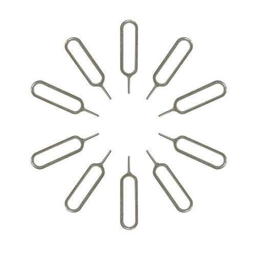 Mobile Phone 10Pcs Universal Metal Sim Needle Tray Holder Card Eject Pin Silver Other Mobile Accessories