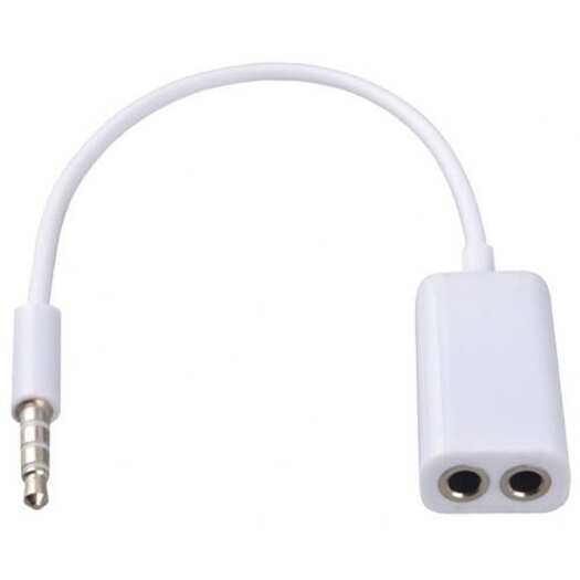 Phone Chargers Cables 3.5Mm Double Jack Splitter Audio Share Music Adapter For Earphones White Cables & Adapters