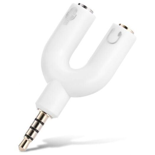 Headphone Earphone 3.5Mm Male To Dual Female Audio Adapter 1Pc White Cables & Adapters