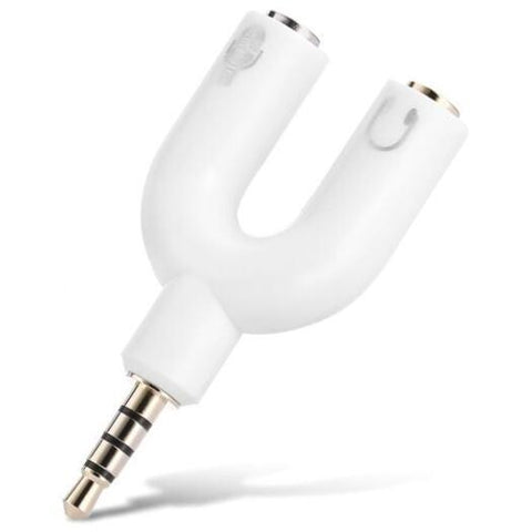 Headphone Earphone 3.5Mm Male To Dual Female Audio Adapter 1Pc White Cables & Adapters