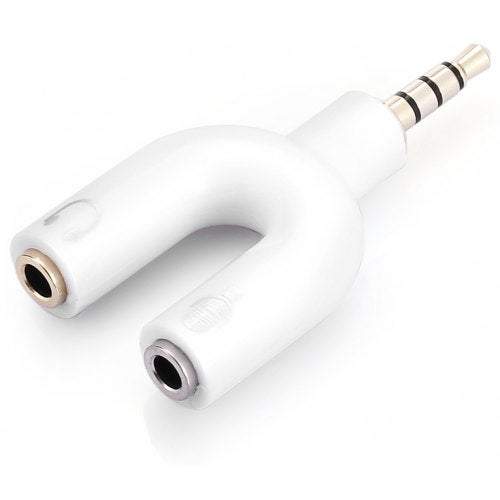 Headphone Earphone 3.5Mm Male To Dual Female Audio Adapter 1Pc White Cables & Adapters