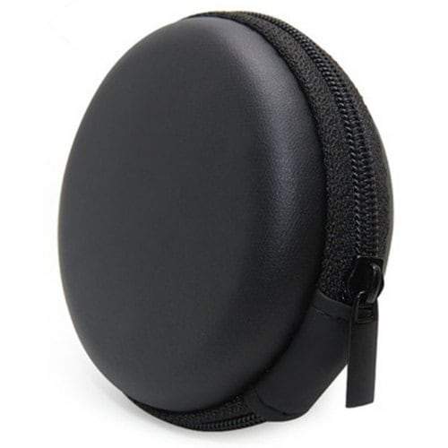 Headphone Earphone Black Bluetooth Handsfree Headset Case Clamshell Style With Zipper Enclosure Inner Pocket