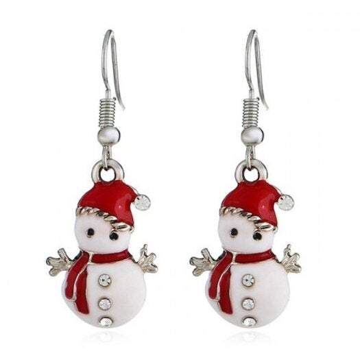 Earrings Christmas Snowman Personalized Fashion Cute Doll 1 Pair Multi A
