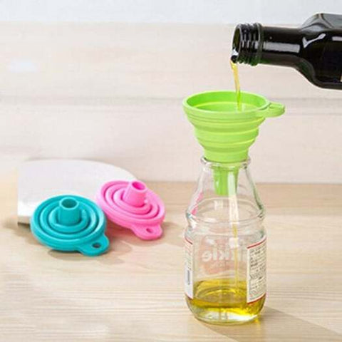 Kitchen Fittings Tools Collapsible Oil Funnel Green Funnels