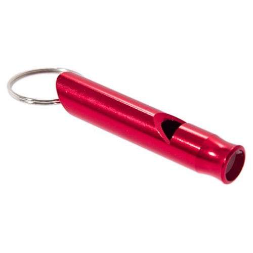 Camp Safety Equipment Durable Aluminium Alloy Long Whistle With Metal Ring For Camping Hiking Outdoor Survival Red Safety Whistles