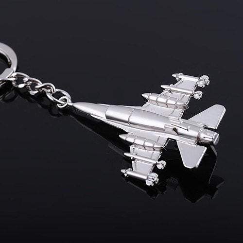 Musical Instruments Fighter Styling Personalized Gift Keychain Silver