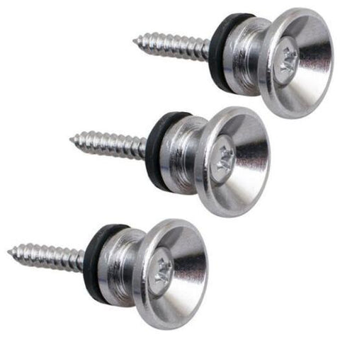 Guitar Accessories Metal Strap Lock Buttons End Pins With Mounting Screws For Electric Acoustic 2Pcs Silver