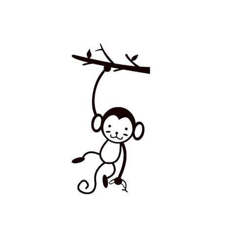 Kid's Wall Stickers Monkey For Switch Decoration Vinyl Decal Black Wall Decals & Stickers
