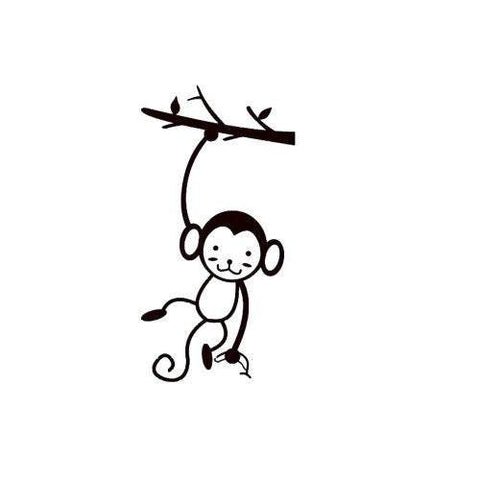 Kid's Wall Stickers Monkey For Switch Decoration Vinyl Decal Black Wall Decals & Stickers